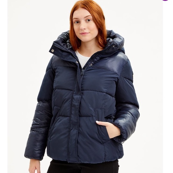 Jessica Simpson Jackets & Blazers - NWT Jessica Simpson Midnight Navy Hooded Puffer Coat Woman’s Size 1X (READ ALL)